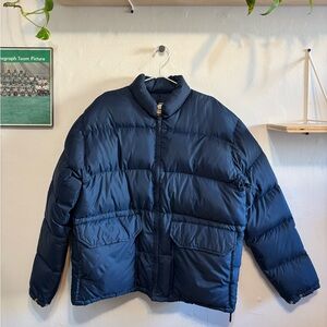 Men's Vintage Navy Puffer Jacket